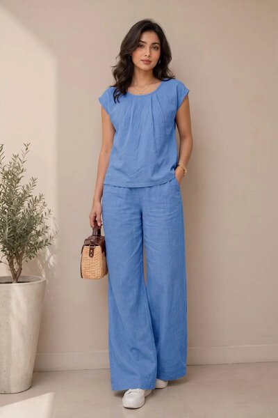East West Women's Textured Woven Co-Ord Set