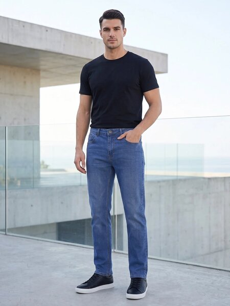 Mid Blue Straight Fit Jeans 59