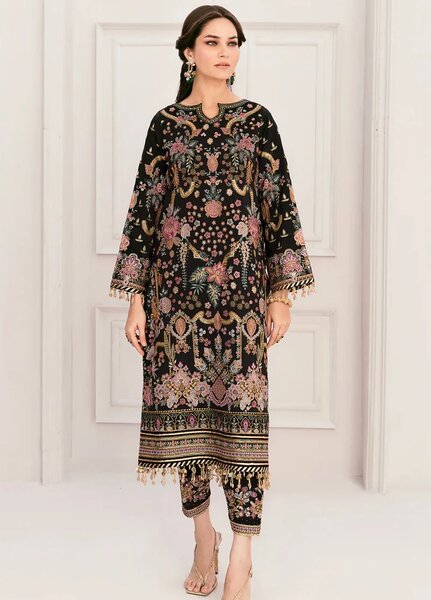 Chantelle by Baroque Unstitched Embroidered Raw Silk 3 Piece Suit BQ26UFC BQU-CH11-D04 - Festive Collection
