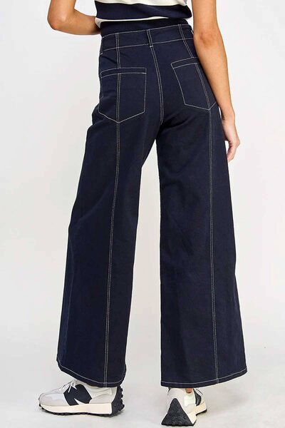 Map Women's Contrast Flared Denim