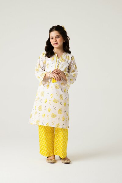 Sunshine Floral Cotton Kurta Set - 2pc