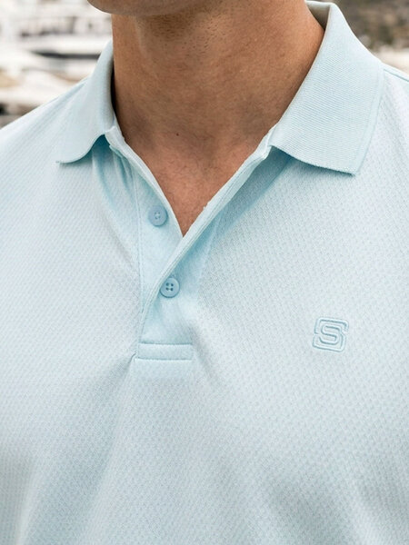 Blue Textured Popcorn Polo T-Shirt (POLO-1240)