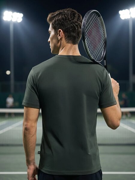 Olive Stretchable T-Shirt (TEE-492)