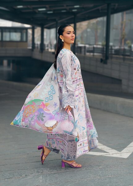Zync by Florent Unstitched Embroidered Lawn 3 Piece Suit FL26ZU FZ-9B - Summer Collection