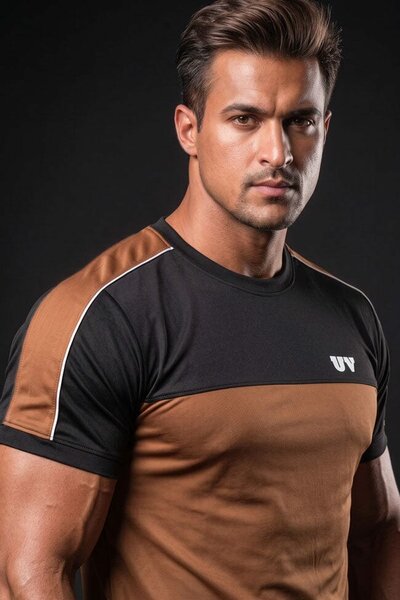 Urban Vogue Men's Color Block Activewear Twin Set