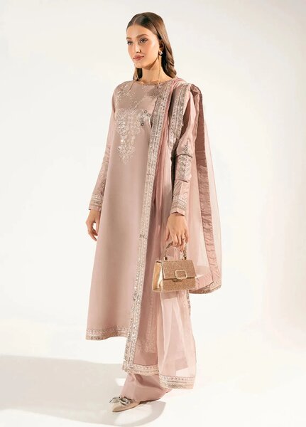 Sahane Pret Embroidered Raw Silk 3 Piece Suit ME 24005 Pelin