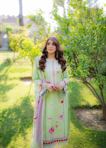 Saira Shakira Unstitched Embroidered Lawn 3 Piece Suit SSR26ULE SS-002B - Eid Collection