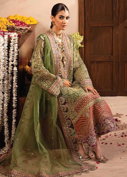 Push Pawan by Zarizaa Unstitched Embroidered Organza 3 Piece Suit ZZ26UPP D-5G Sultana - Wedding Collection