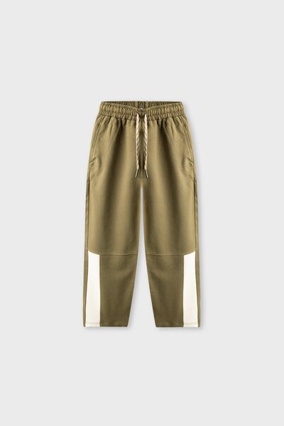 Boys Olive Sport Panel Trousers