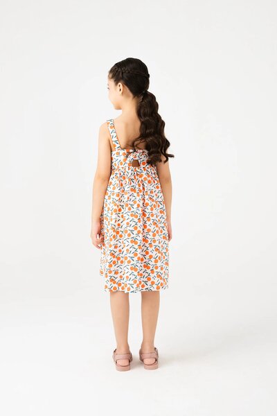 Citrus Twirl Cotton Dress