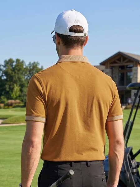 Mustard Jacquard  Polo T-Shirt (POLO-1254)