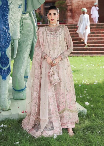 Veere di Wedding by Sardinia Unstitched Brides Embroidered Handwork Organza Suits 3 Piece SRD25VW D-1306 Maahi - Formals Collection