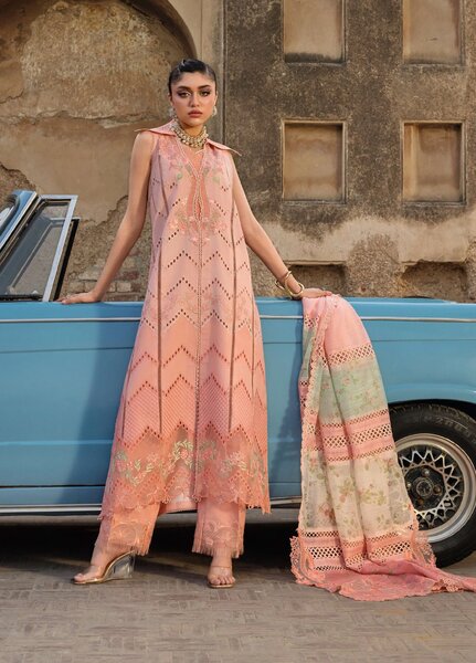 Bloom by Saira Shakira Unstitched Embroidered Lawn 3 Piece Suit SSR26ULB AMBRE-07A - Eid Collection