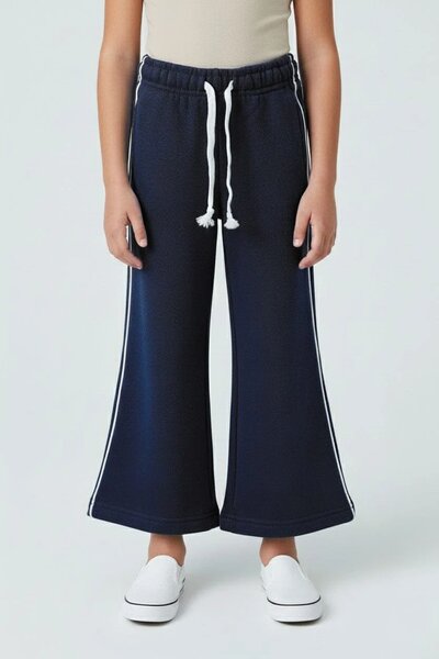 MP Girl's Contrast Piping Flared Fleece Trousers