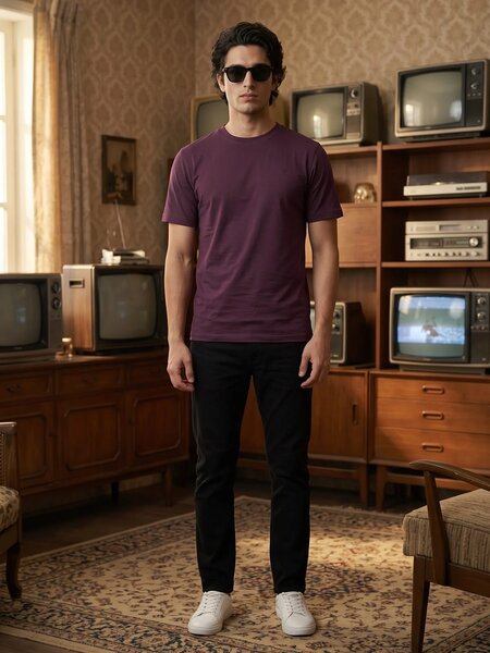 Maroon Basic T-Shirt (TEE-519)