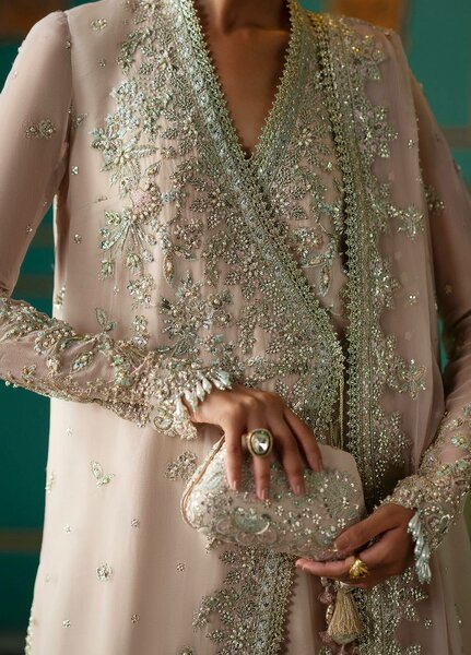 Afsana by Zevk Unstitched Embroidered Chiffon 3 Piece Suit ZV26UAW Resham - Wedding Collection