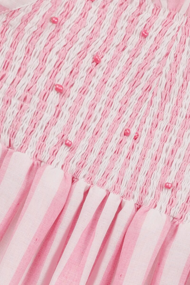 Blush Stripe Blossom Dress