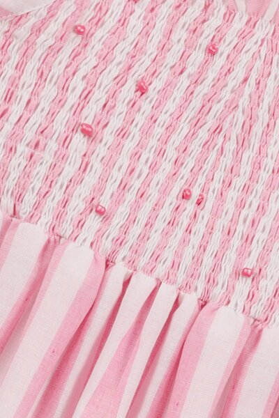 Blush Stripe Blossom Dress