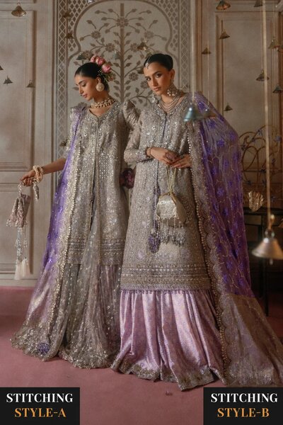 Aik Atelier Unstitched Embroidered Khaadi Net 3 Piece Suit AIK26UAAW B2609 - Wedding Collection