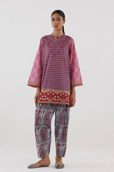 Stitched Printed Fancy Dobby Shirt+ Shalwar