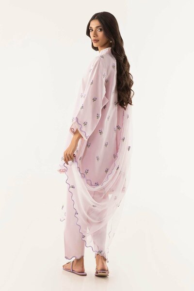 Stitched Embroidered Chiffon Dupatta