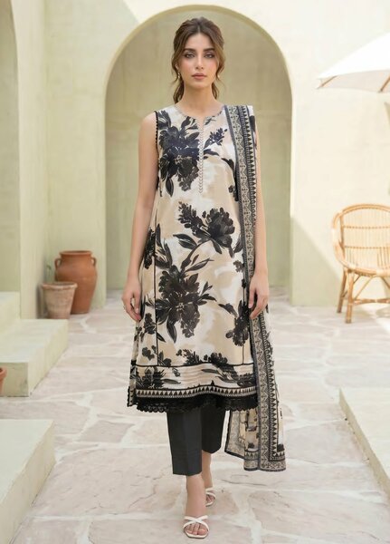 Lakhany Unstitched Printed Lawn 3 Piece Suit LSM26ULP LG-MM-1043 - Casual Collection