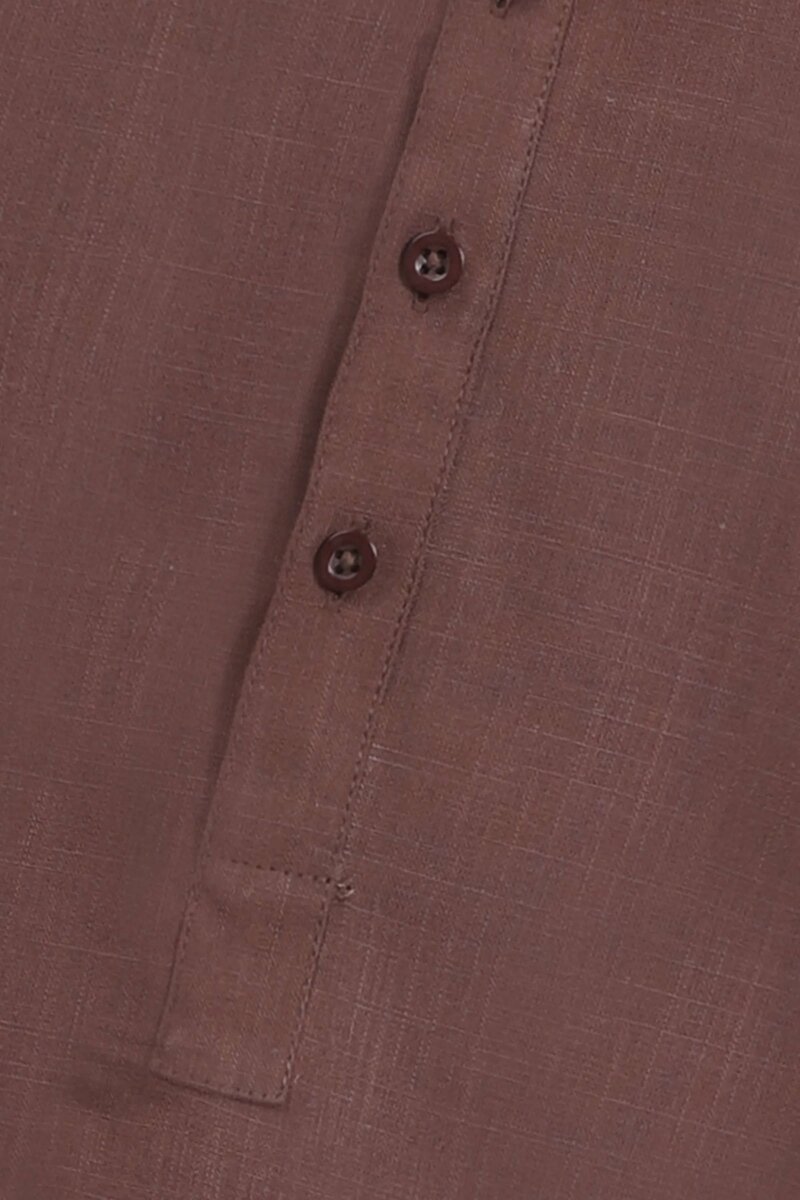 Boys Classic Brown Cotton Kurta