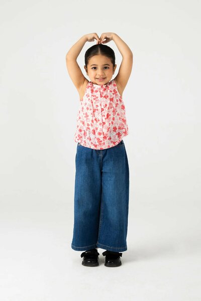 Red Floral Cotton Top