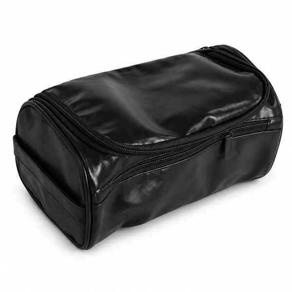 Waterproof Toiletry Bag – Black & Light Brown