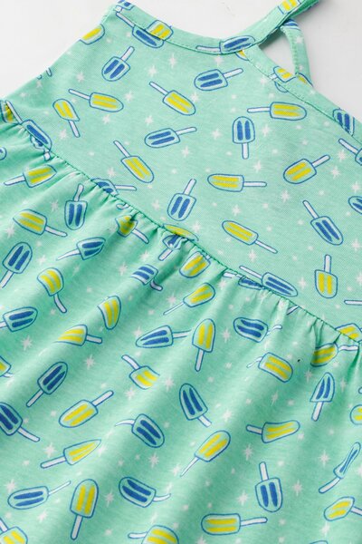 Mint Rotary Printed Frock