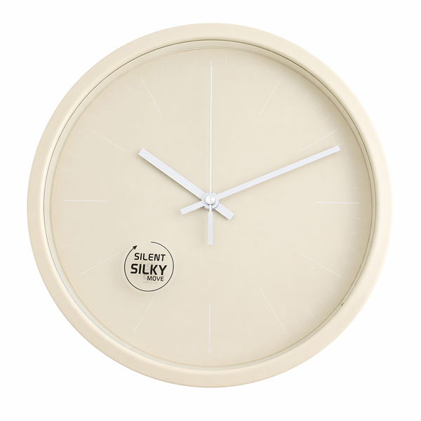 Heritage Pastel Silent Sweep Wall Clock – Minimalist Plastic Frame, Modern Quiet Movement, Decorative Home & Office Clock
