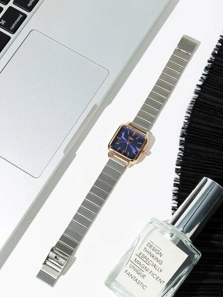 Shein - Square Pointer Quartz Watch