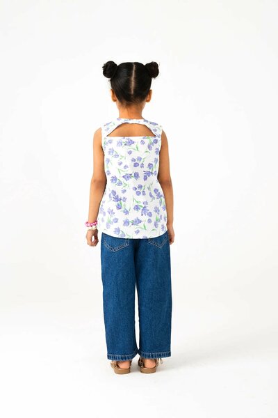 Floral Pintuck Sleeveless Cotton Top