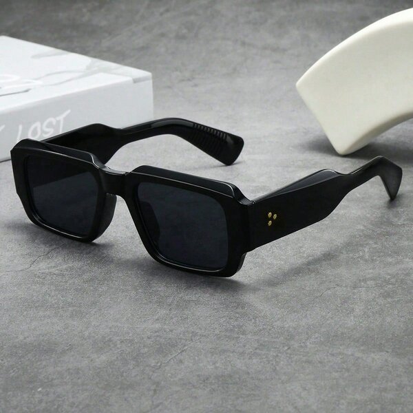Shein - 1Pc Men'S Square Thick Frame High Quality Personalized Minimalist Fashion Glasses