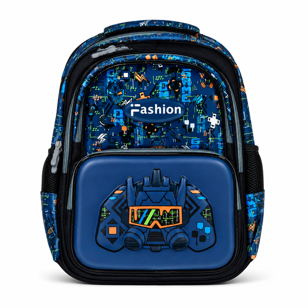 Kids Robot Tech School Backpack – Blue Boys Bag