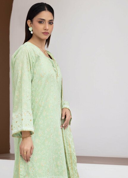 Regalia Textiles Premium Printed Gold Paste Unstitched Lawn 3 Piece Suit RG26UPG D-8 - Summer Collection
