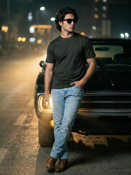 Dark Green Basic T-Shirt (TEE-481)