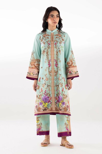 Stitched Printed Lawn Shirt + Culotte
