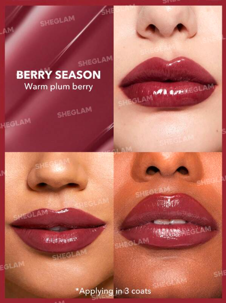 Shein Sheglam - Pouty Lip Balm - Perfect Shine - Berry Season