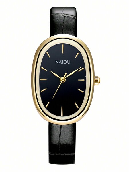 Shein - Vintage Minimalist Fashion Women's Leather Strap Quartz Watch