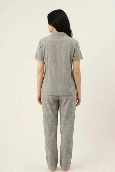 BLS - Ribbed Cotton Pajama Set - Grey