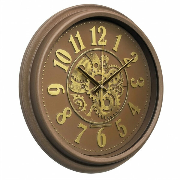 Heritage Wall Clock Glisso 14.5" – Vintage Bronze Gear Design Quartz Decorative Wall Clock