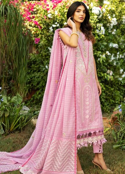 Siraa by Sadaf Fawad Khan Embroidered Lawn Suits Unstitched 3 Piece SDF25S D-7B French Hearts - Summer Collection