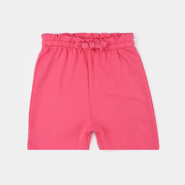Infant Girls Jersey Terry Shorts (Basic) - Hot Pink