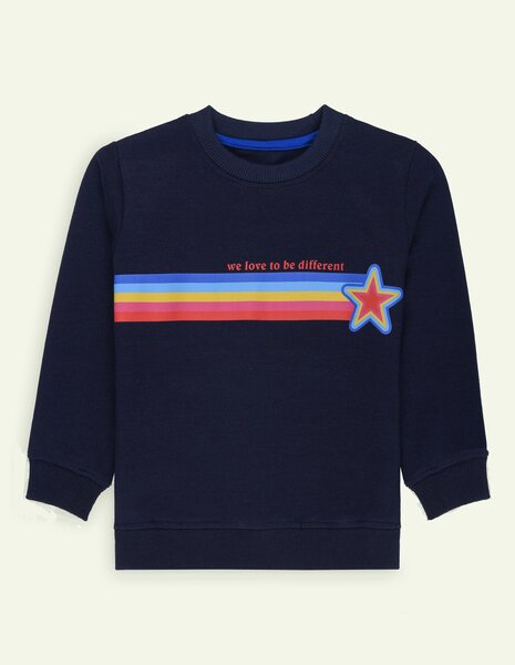Ixample Kids Pret 2 Piece Hand work Navy Fleece Multi Color Sweatshirt And Trouser Set - Winter Collection