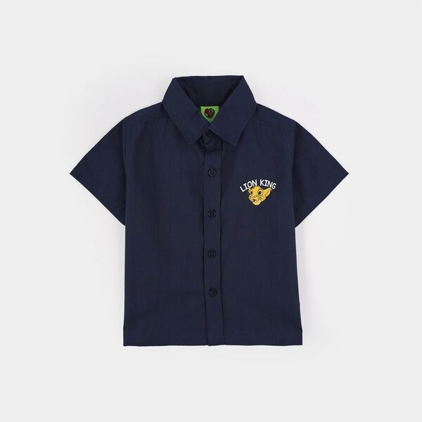 Infant Boys Cotton Slub Casual Shirt- Blue