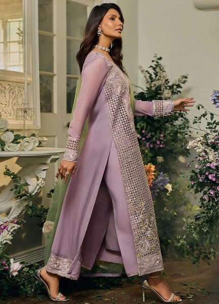 Celine by Charizma Unstitched Embroidered Chiffon 4 Piece Suit CHR26UC Celine CCE6-04 - Festive Collection