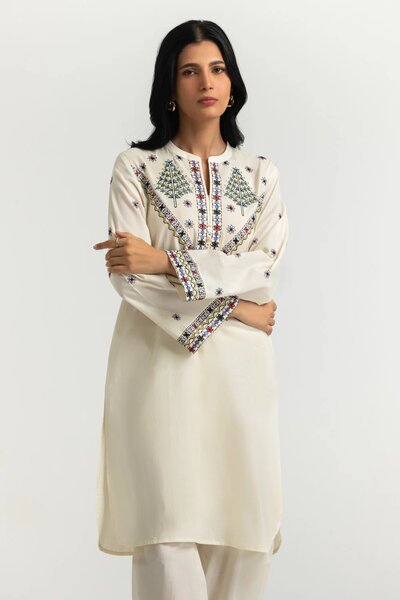 Cambric Embroidered Co-Ord Set