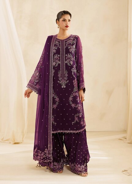 Sireine by Alizeh Fashion Unstitched Embroidered Chiffon 3 Piece Suit AF26UCS AF-CH-2299-CASCADE - Festive Collection