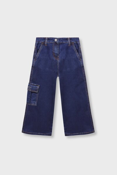 Girls Denim Straight Jeans with Belt